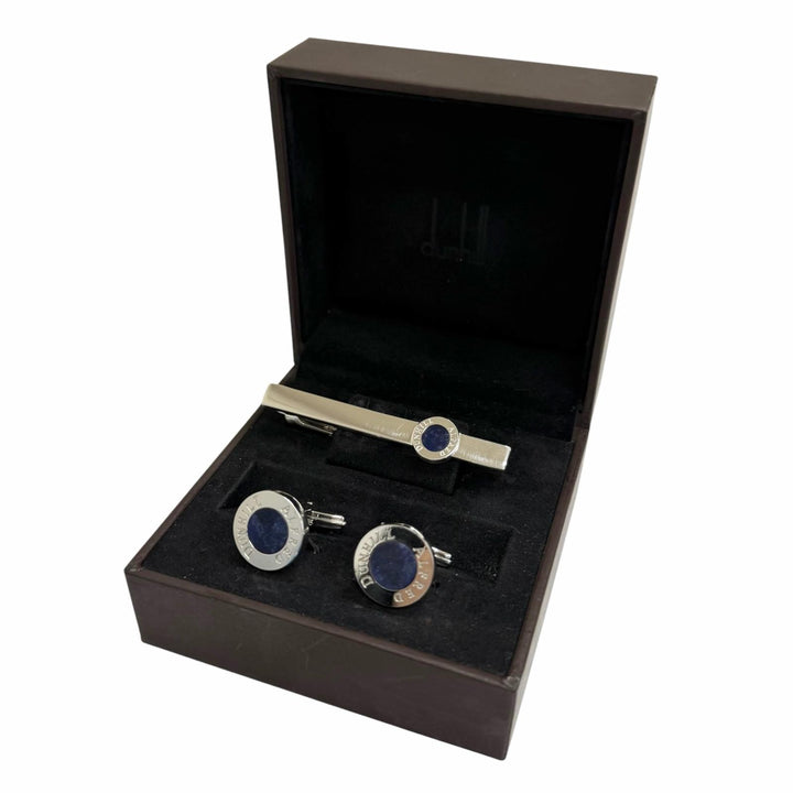 Great Dunhill Cufflinks cufflinks Nek Tie pin set Silver SV925 mens