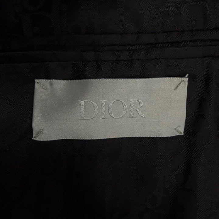 Excellent DIOR tailored jacket Oblique lining black wool mens 48 923C216D4739