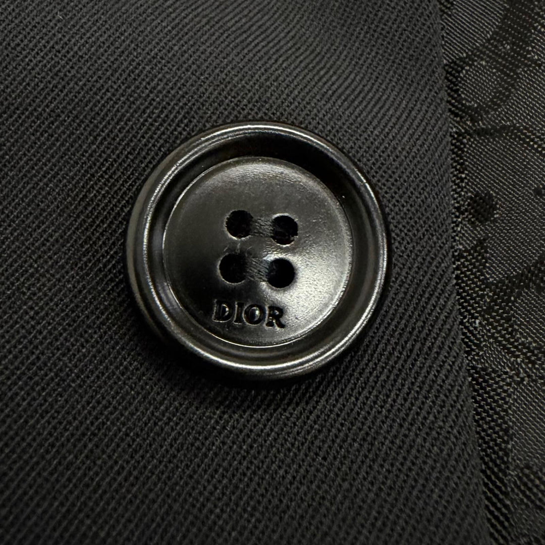 Excellent DIOR tailored jacket Oblique lining black wool mens 48 923C216D4739