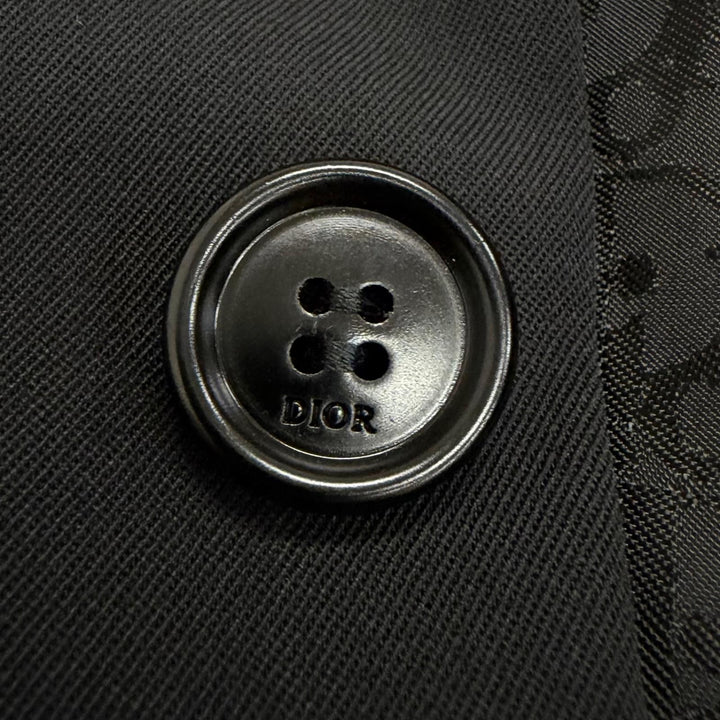 Excellent DIOR tailored jacket Oblique lining black wool mens 48 923C216D4739