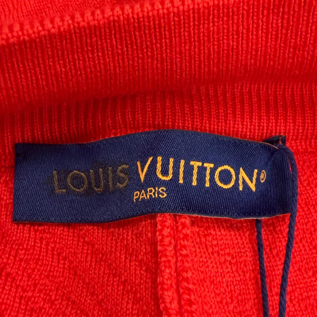 Pristine LOUIS VUITTON Shorts LV logo Red wool mens XL