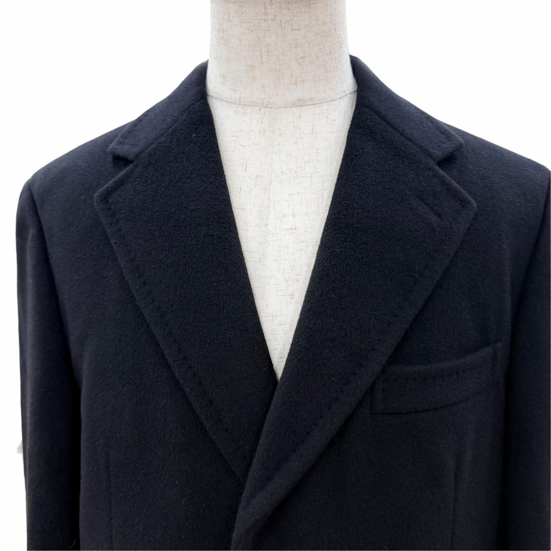 Great BURBERRY LONDON Chester coat Logo button black cashmere mens
