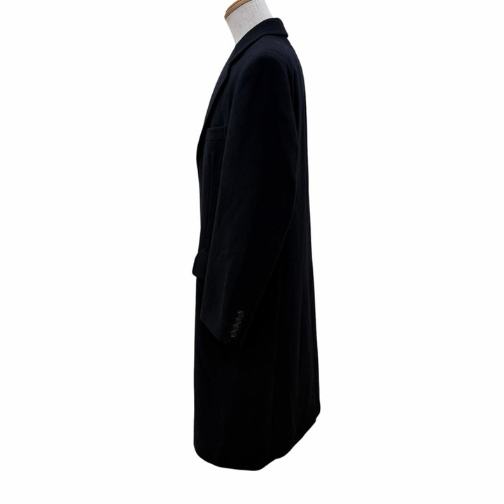 Great BURBERRY LONDON Chester coat Logo button black cashmere mens
