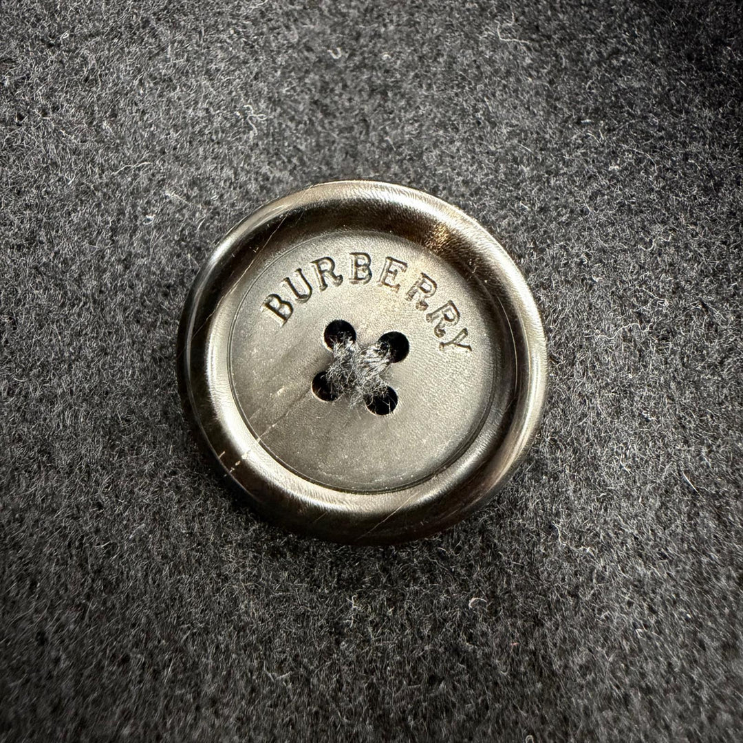 Great BURBERRY LONDON Chester coat Logo button black cashmere mens