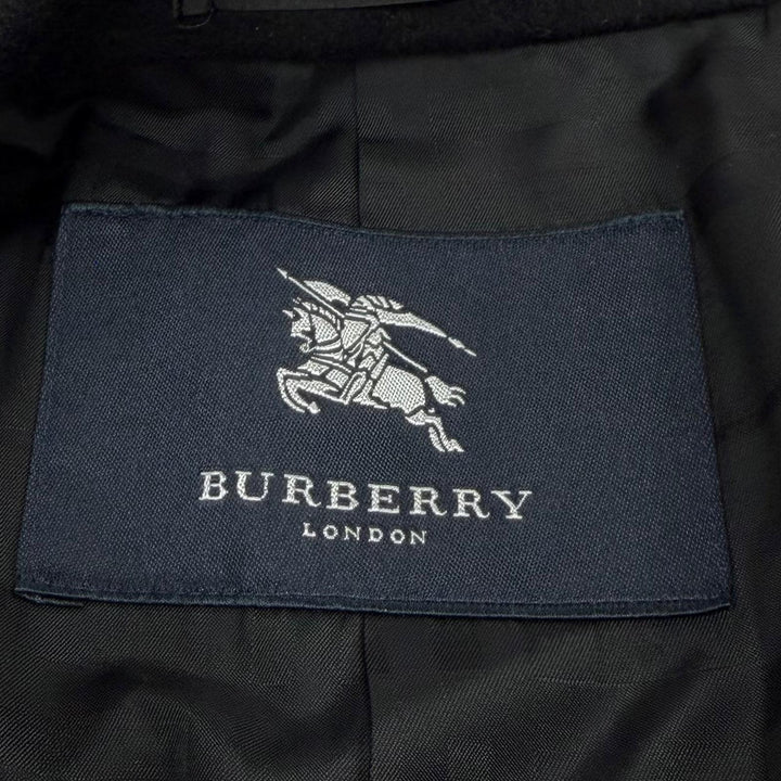 Great BURBERRY LONDON Chester coat Logo button black cashmere mens