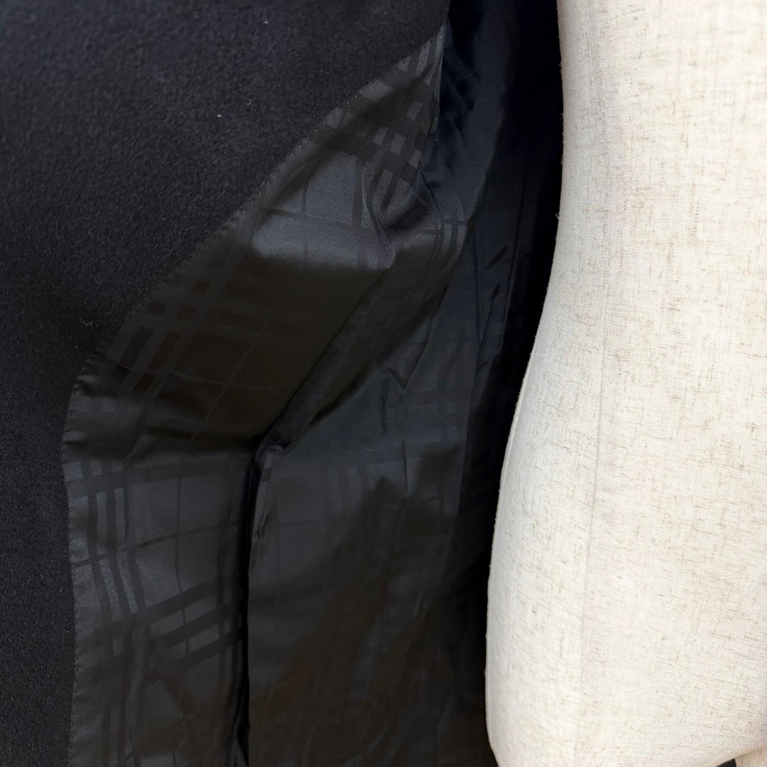 Great BURBERRY LONDON Chester coat Logo button black cashmere mens