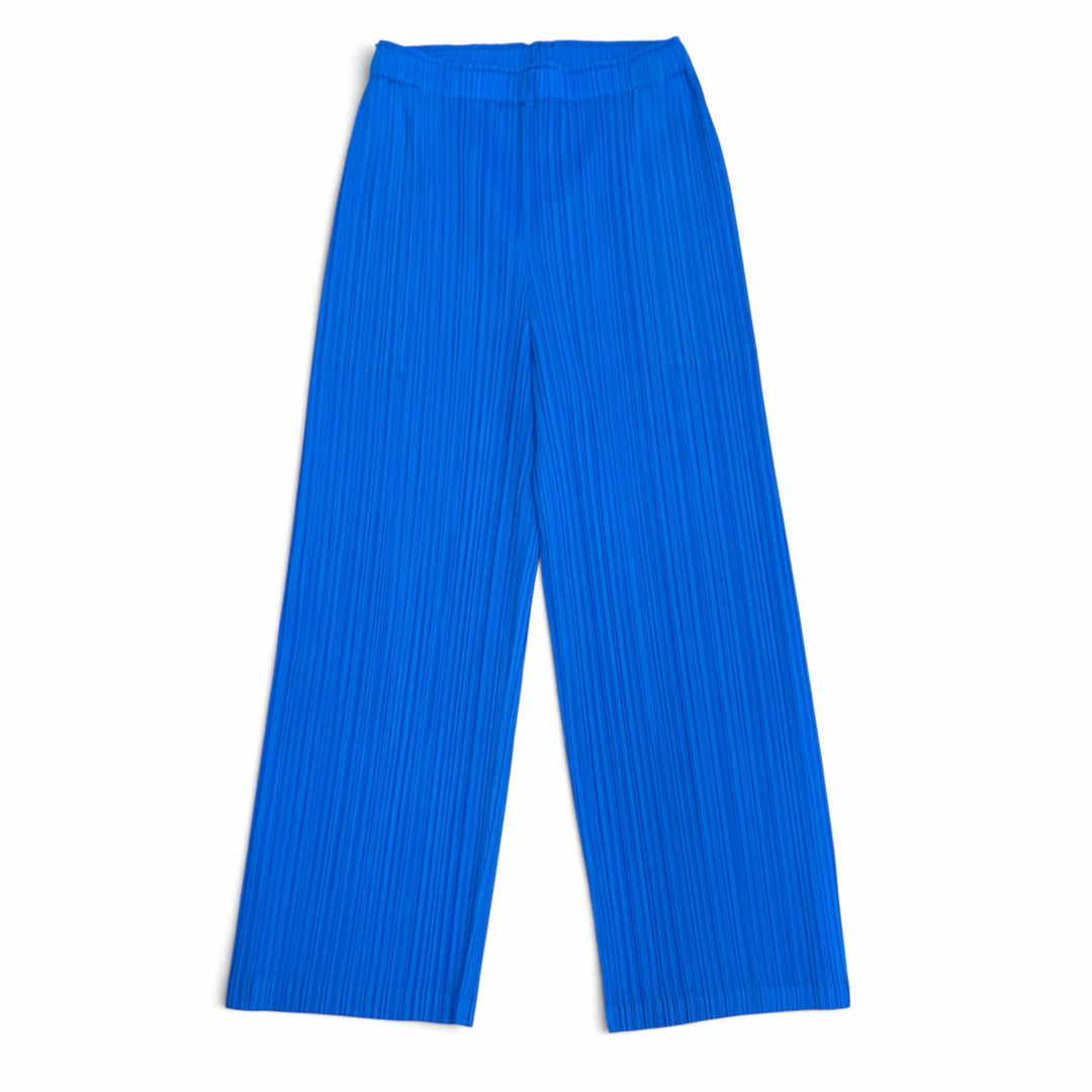 Excellent PLEATS PLEASE Pants Pleated blue polyester Women 2 PP33JF124
