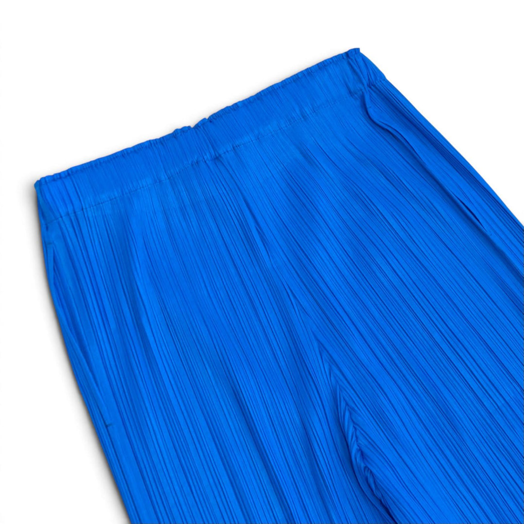 Excellent PLEATS PLEASE Pants Pleated blue polyester Women 2 PP33JF124