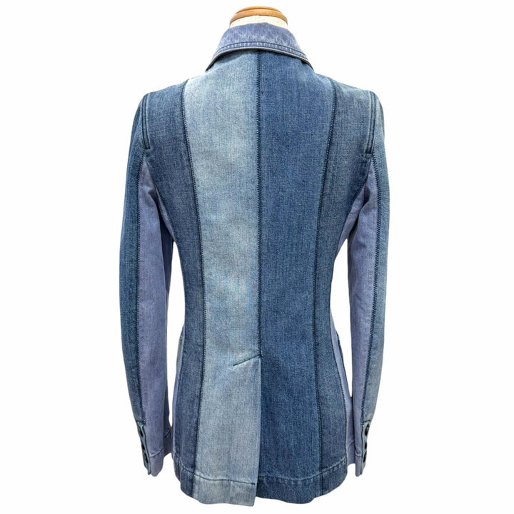 Great Christian Dior Denim Patchwork Bee Embroidery Bar Jacket 40 8ET2257A1317