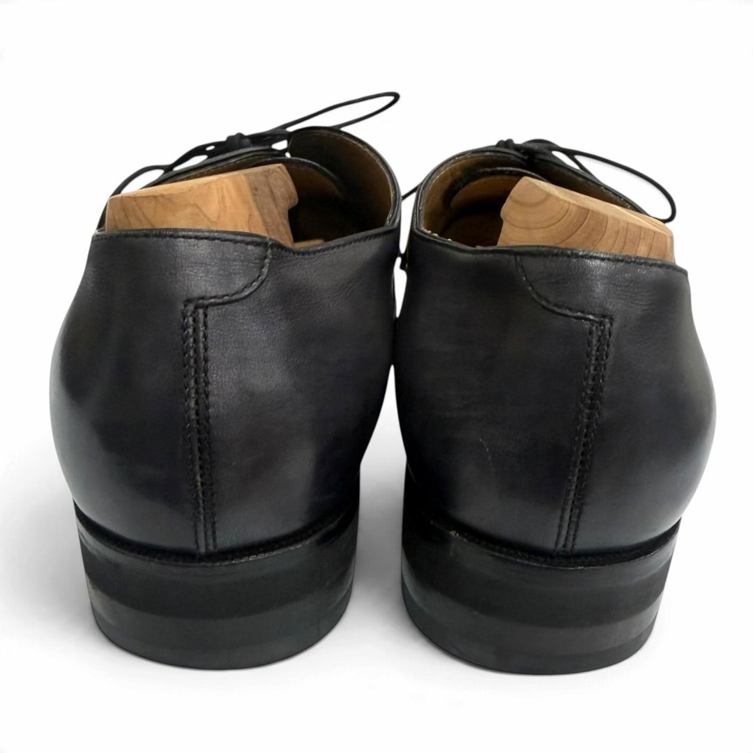 Great Berluti Dress shoes Perforated design plain toe lace-up shoes Black series