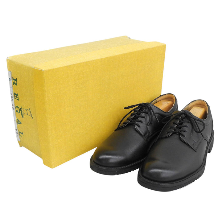 Pristine REGAL Leather shoes Open lacing plain toe business shoes black mens 25
