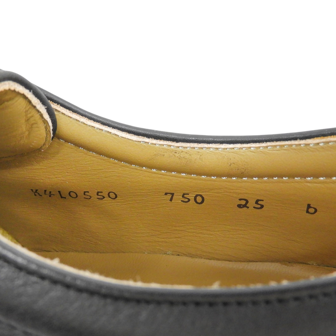 Pristine REGAL Leather shoes Open lacing plain toe business shoes black mens 25