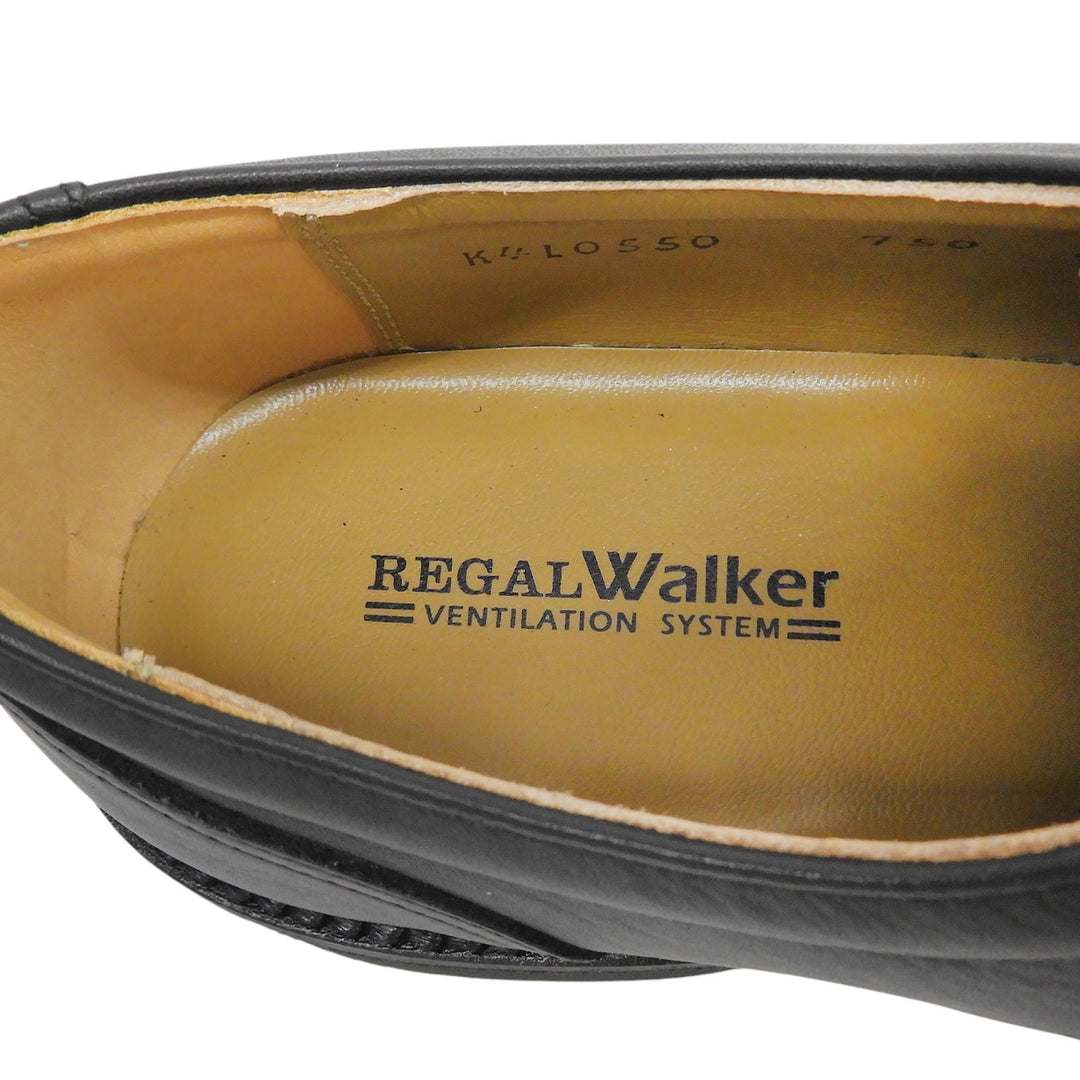 Pristine REGAL Leather shoes Open lacing plain toe business shoes black mens 25