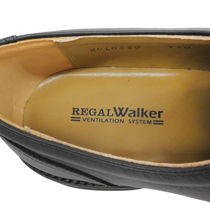 Pristine REGAL Leather shoes Open lacing plain toe business shoes black mens 25
