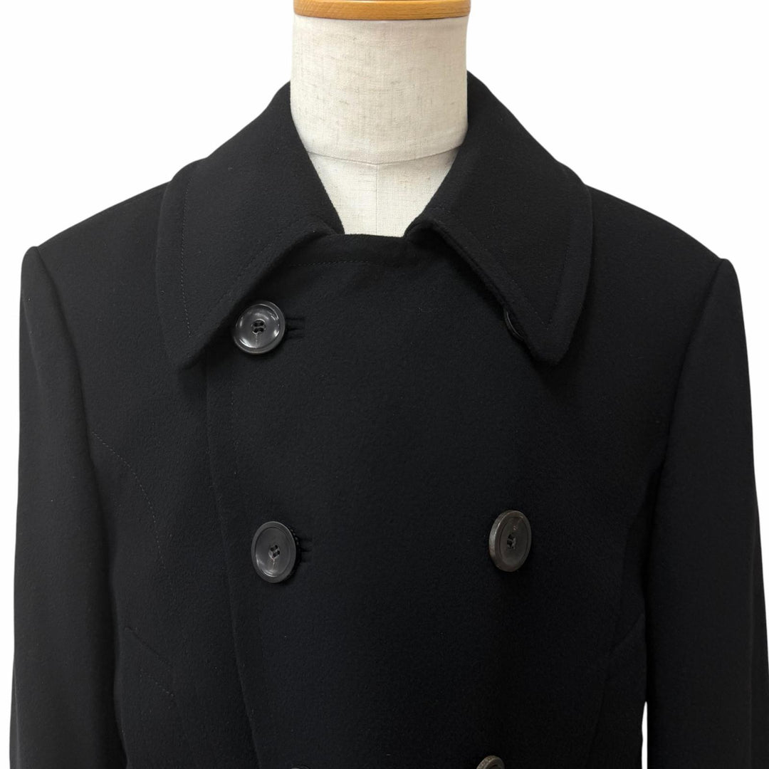 Great GUCCI pea coat Silk blend lining black wool mens 52