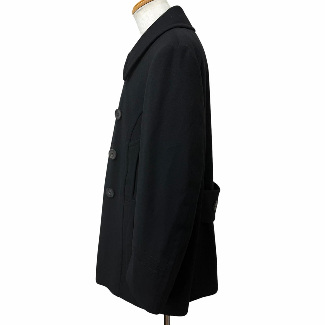 Great GUCCI pea coat Silk blend lining black wool mens 52