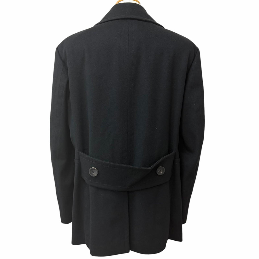 Great GUCCI pea coat Silk blend lining black wool mens 52