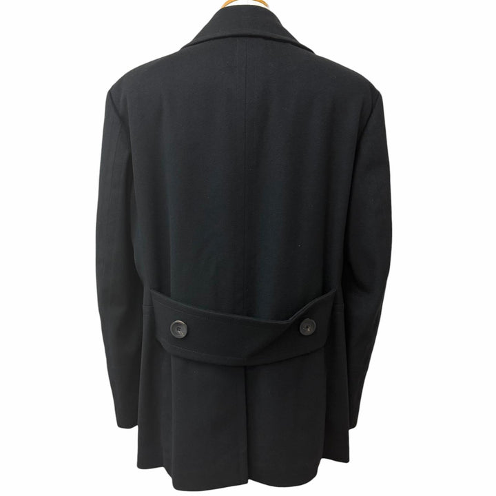 Great GUCCI pea coat Silk blend lining black wool mens 52