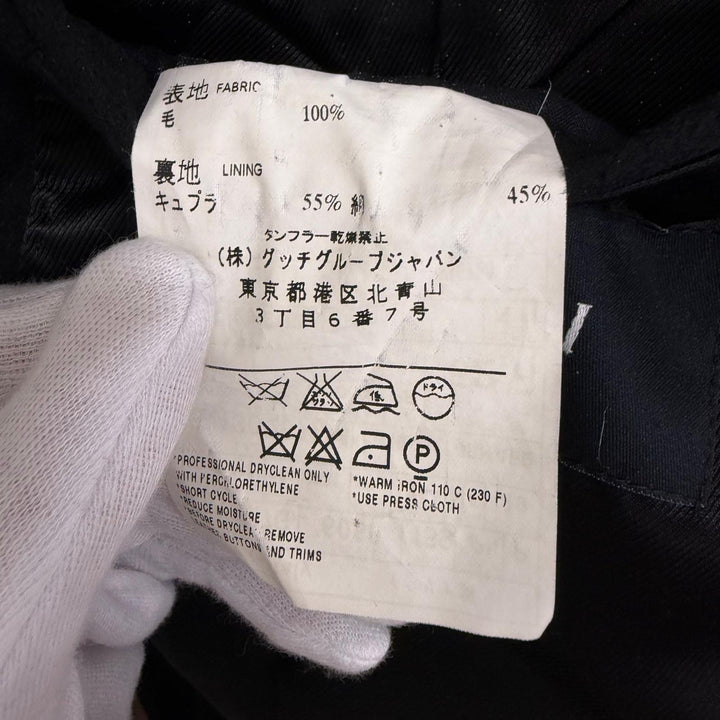 Great GUCCI pea coat Silk blend lining black wool mens 52