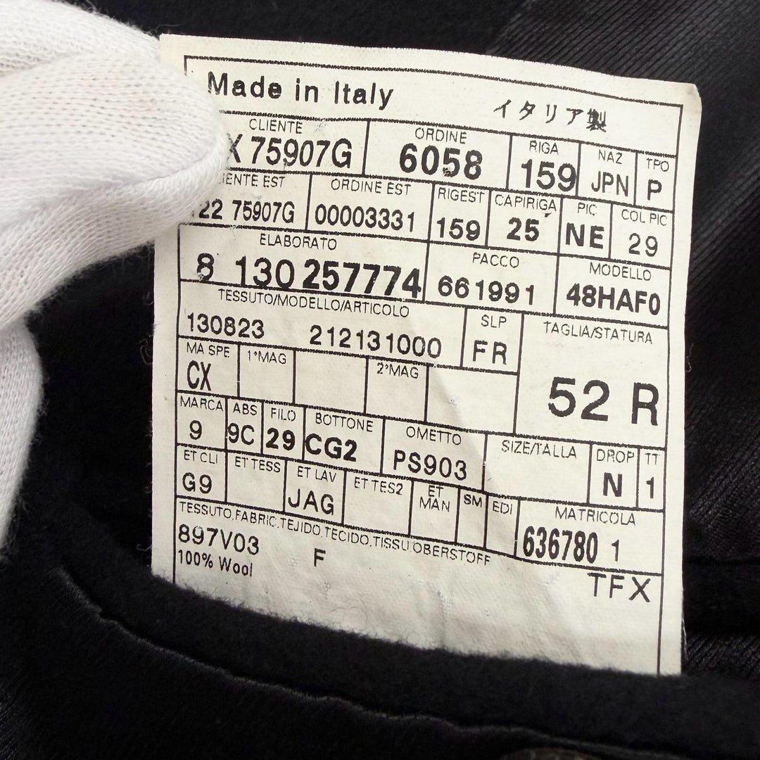 Great GUCCI pea coat Silk blend lining black wool mens 52