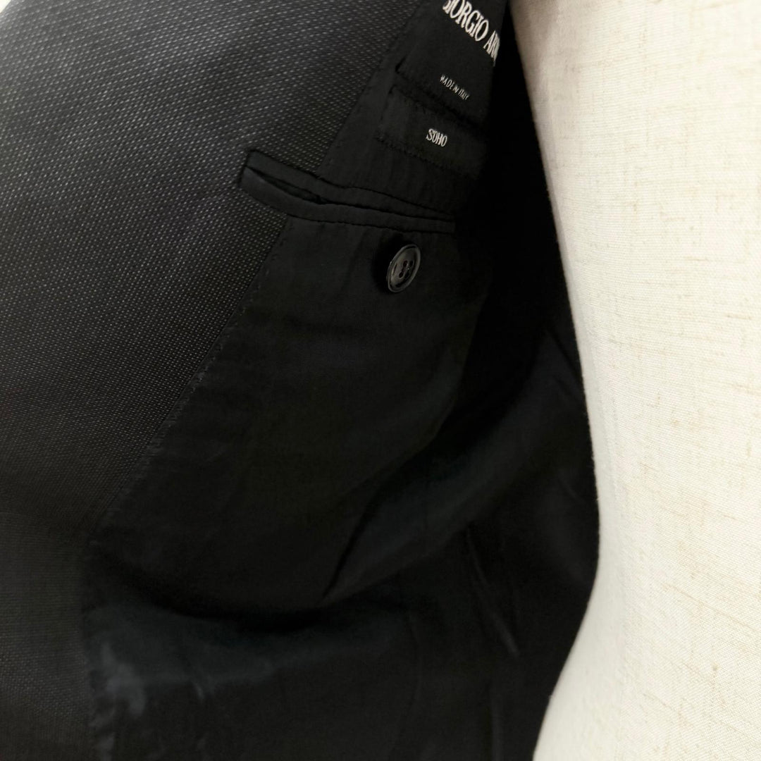 Great GIORGIO ARMANI suit Black Tag SOHO Single black wool mens
