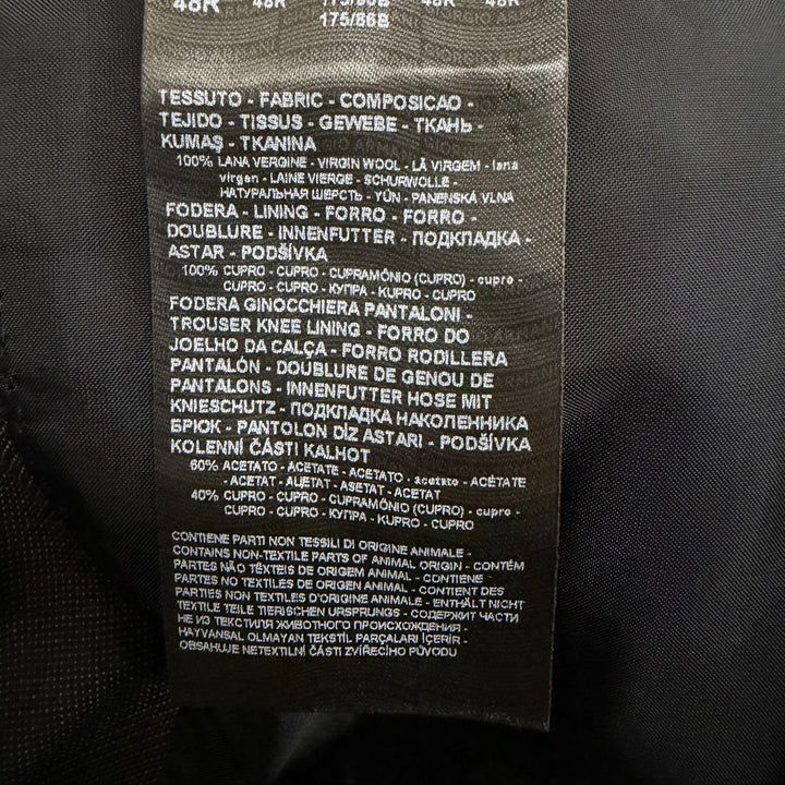 Great GIORGIO ARMANI suit Black Tag SOHO Single black wool mens