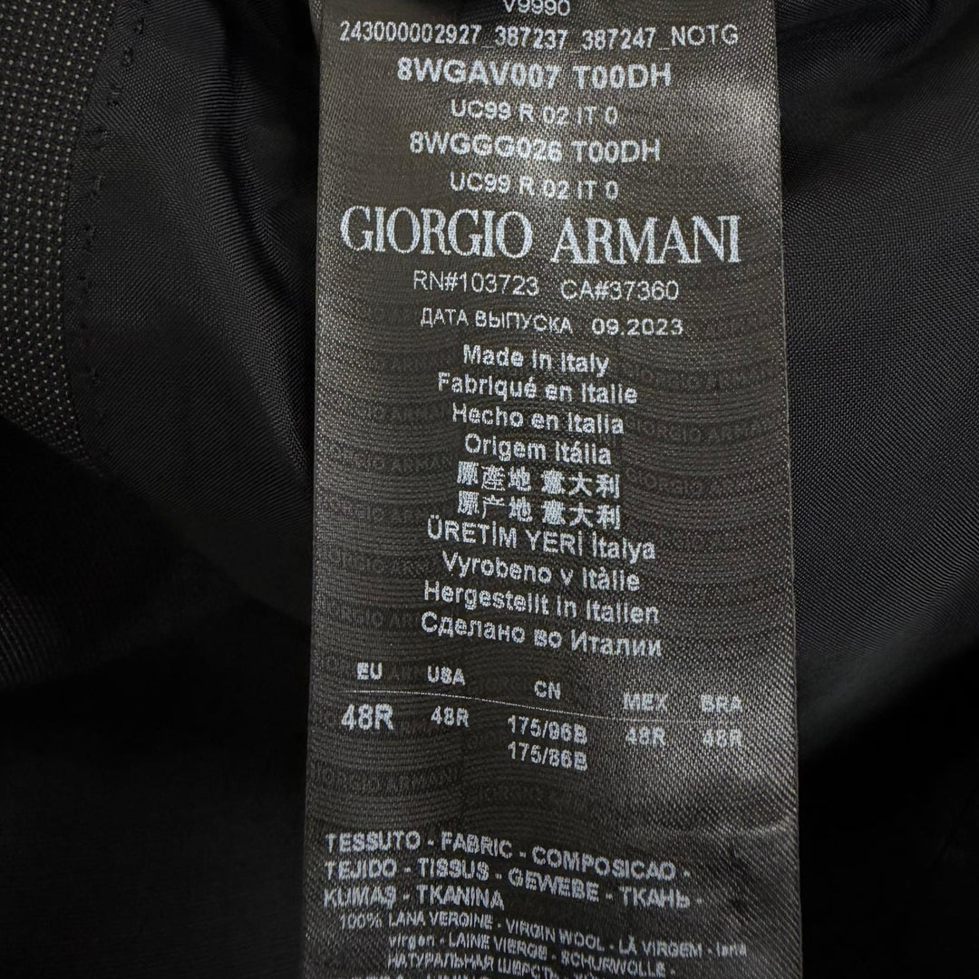 Great GIORGIO ARMANI suit Black Tag SOHO Single black wool mens