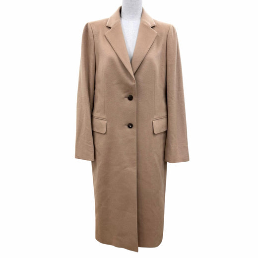 Excellent Aquascutum LONDON Chester coat Logo button Camel cashmere Women 10