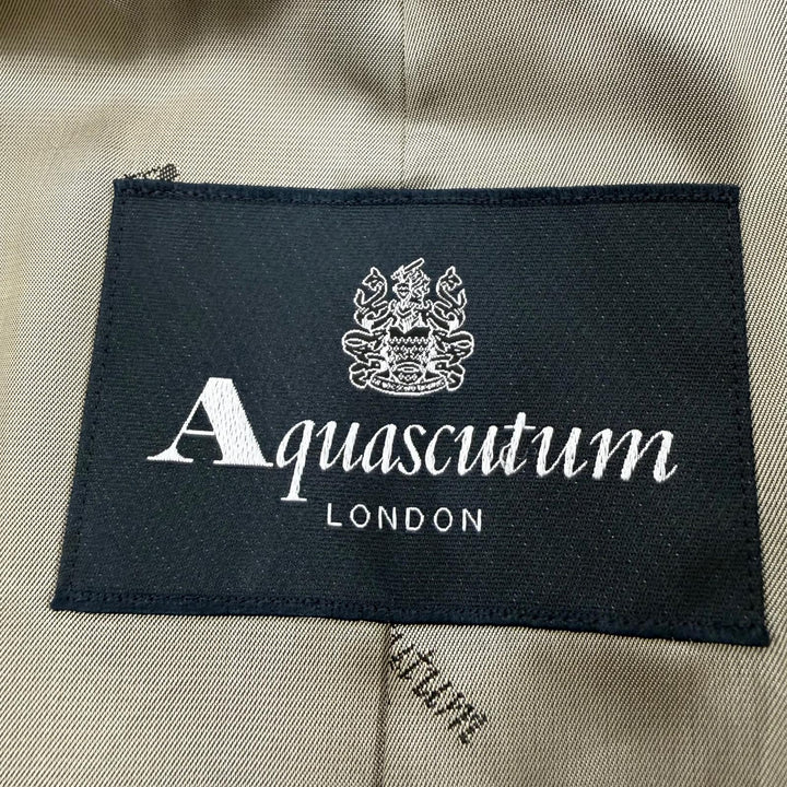 Excellent Aquascutum LONDON Chester coat Logo button Camel cashmere Women 10