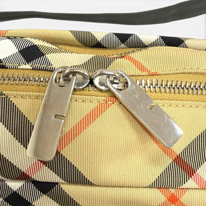 Excellent BURBERRY Shoulder Bag Vintage check cross sling bag beige canvas