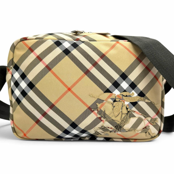 Excellent BURBERRY Shoulder Bag Vintage check cross sling bag beige canvas