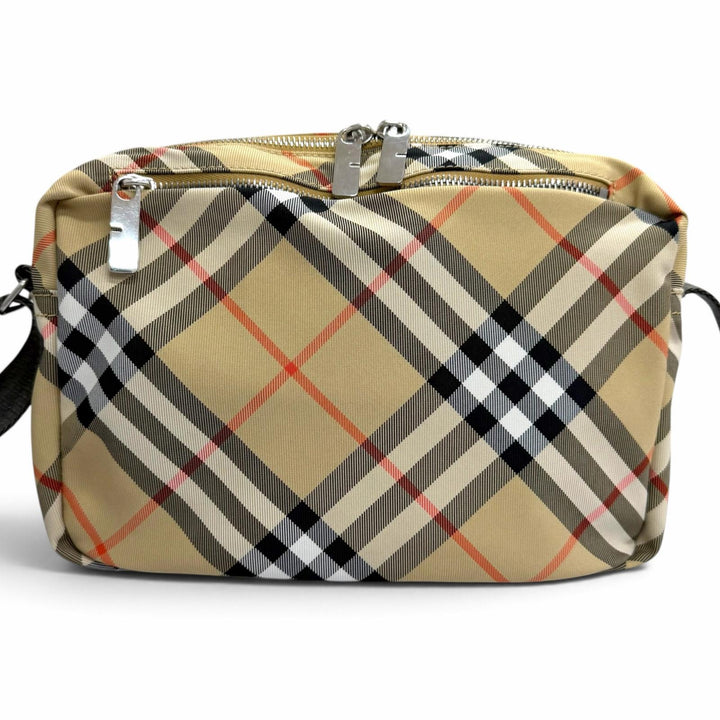Excellent BURBERRY Shoulder Bag Vintage check cross sling bag beige canvas