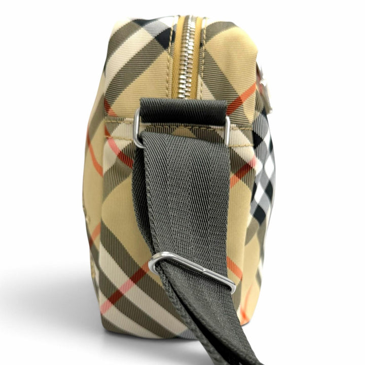 Excellent BURBERRY Shoulder Bag Vintage check cross sling bag beige canvas