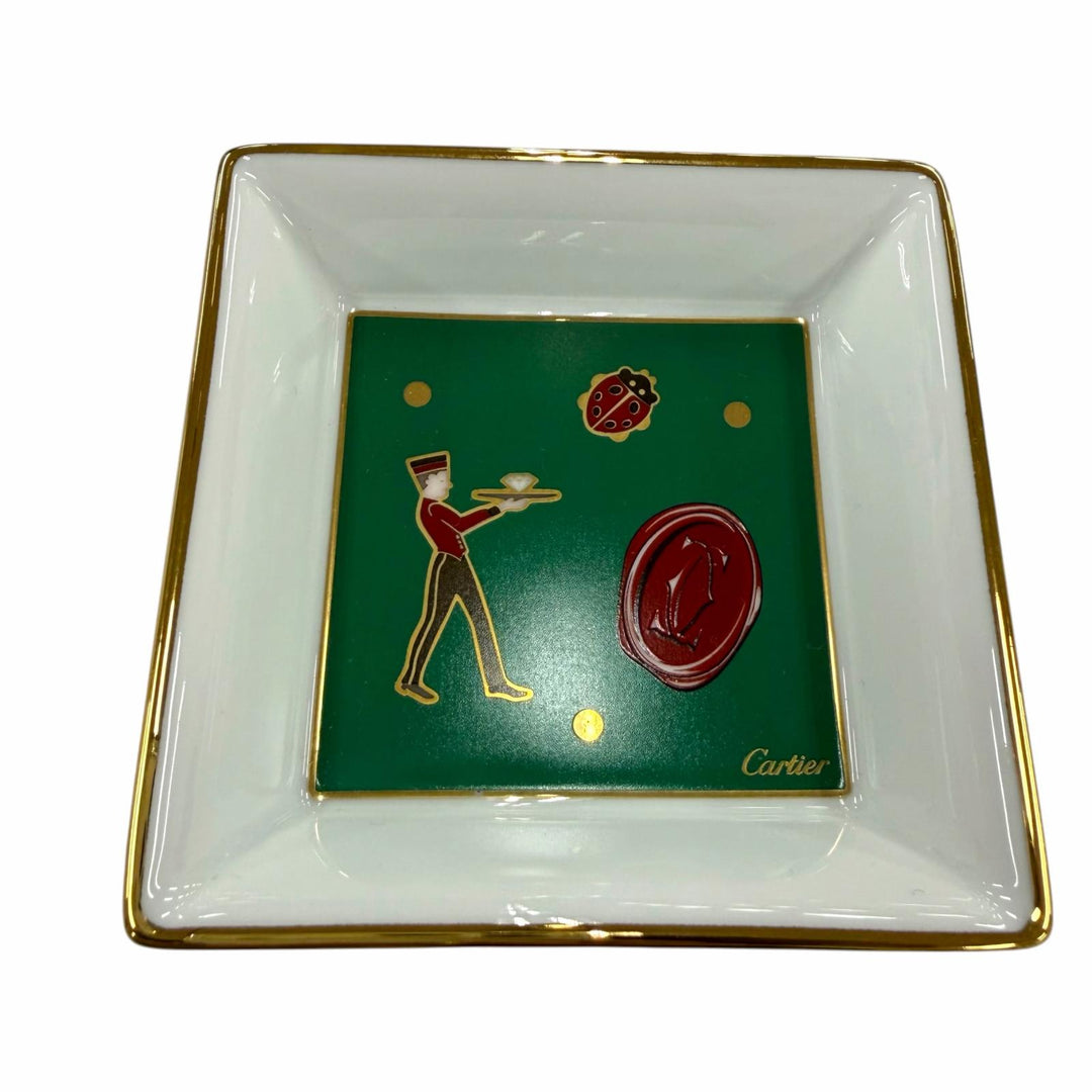 Pristine Cartier dish Trinket Tray 3-Piece Set green Pottery Women