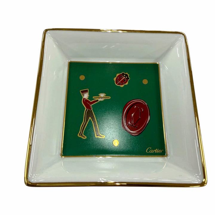 Pristine Cartier dish Trinket Tray 3-Piece Set green Pottery Women