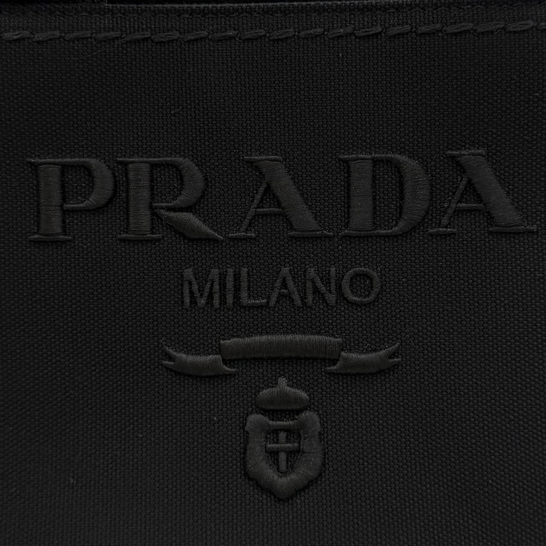 Excellent PRADA Tote Bag Jardinière Small Cotton Canvas Handbag Canapa