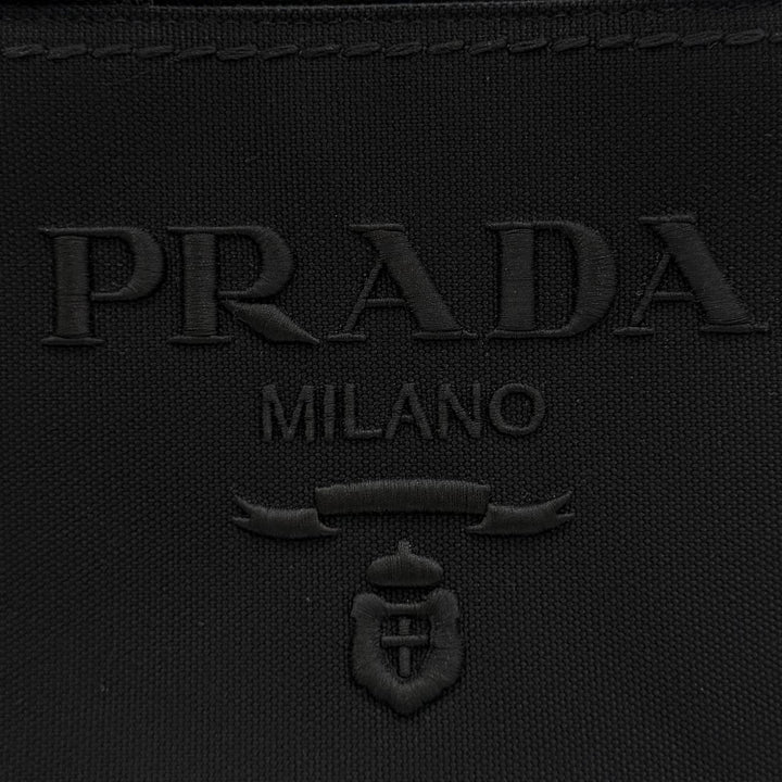 Excellent PRADA Tote Bag Jardinière Small Cotton Canvas Handbag Canapa