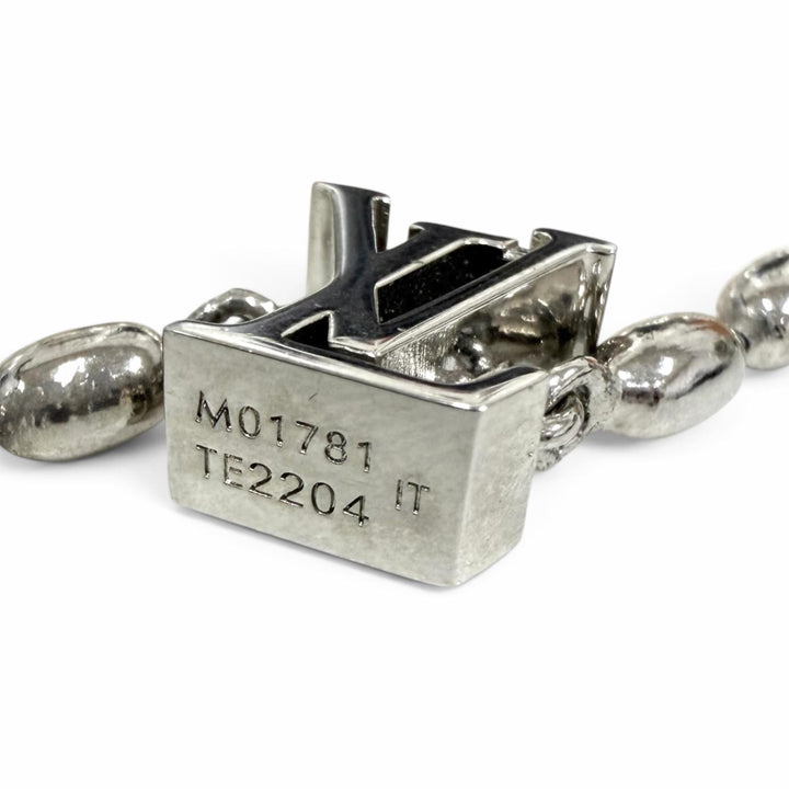 Great LOUIS VUITTON Necklace Pearl Fusion Silver mens M01781