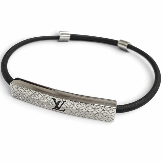 Great LOUIS VUITTON bracelet Brasserie Champs Elysées LV logo Silver