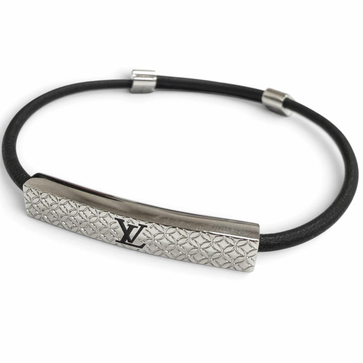 Great LOUIS VUITTON bracelet Brasserie Champs Elysées LV logo Silver