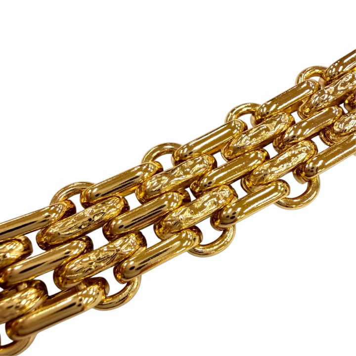 Excellent CHANEL Necklace COCO Mark Matelassé Bag Motif Choker gold B23K ABB839