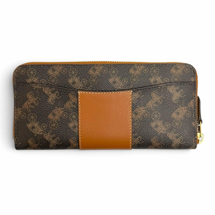 Excellent COACH Purse Essential Slim Accordion Zip Wallet Horse and CAN81