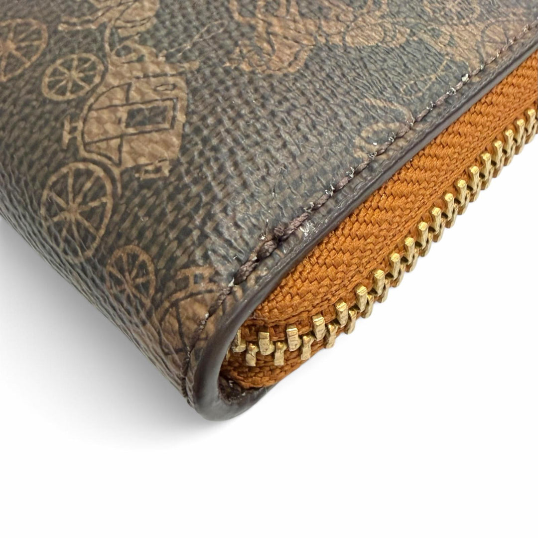Excellent COACH Purse Essential Slim Accordion Zip Wallet Horse and CAN81