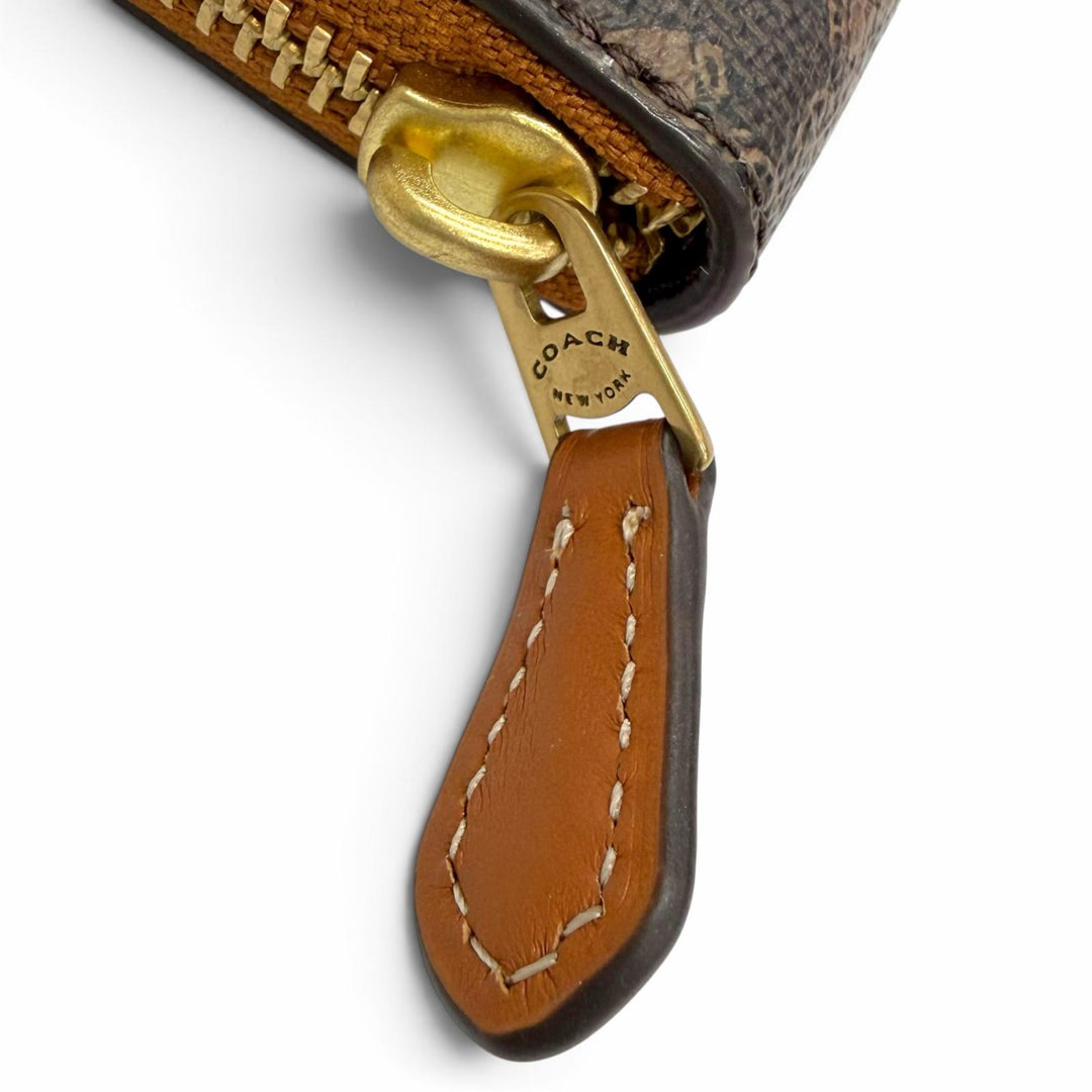 Excellent COACH Purse Essential Slim Accordion Zip Wallet Horse and CAN81