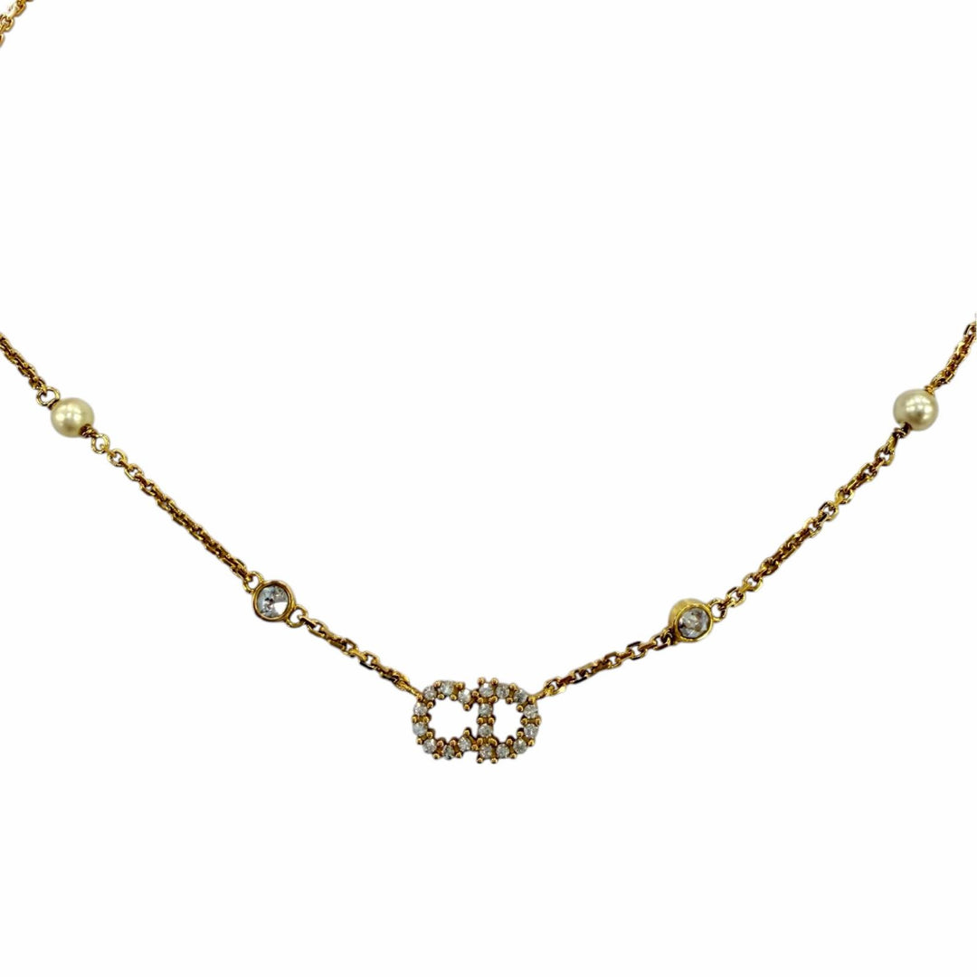 Great DIOR Necklace Clair D Lune Necklace Eco Pearl Rhinestones gold N1033CDLCY