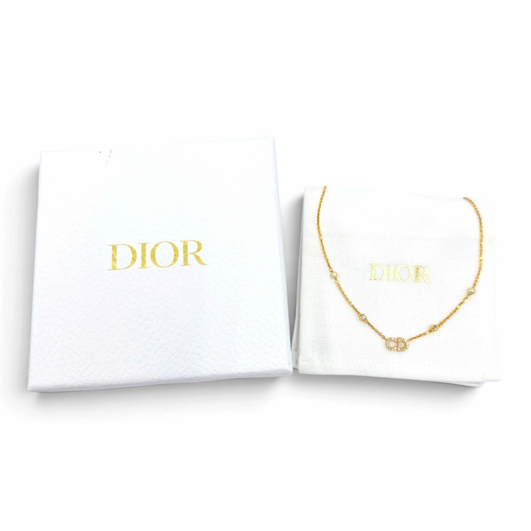 Great DIOR Necklace Clair D Lune Necklace Eco Pearl Rhinestones gold N1033CDLCY