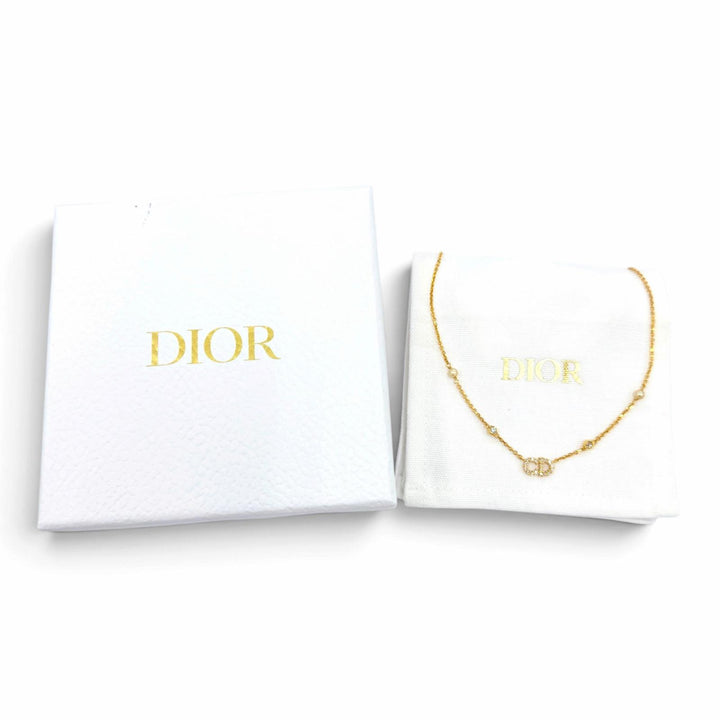Great DIOR Necklace Clair D Lune Necklace Eco Pearl Rhinestones gold N1033CDLCY
