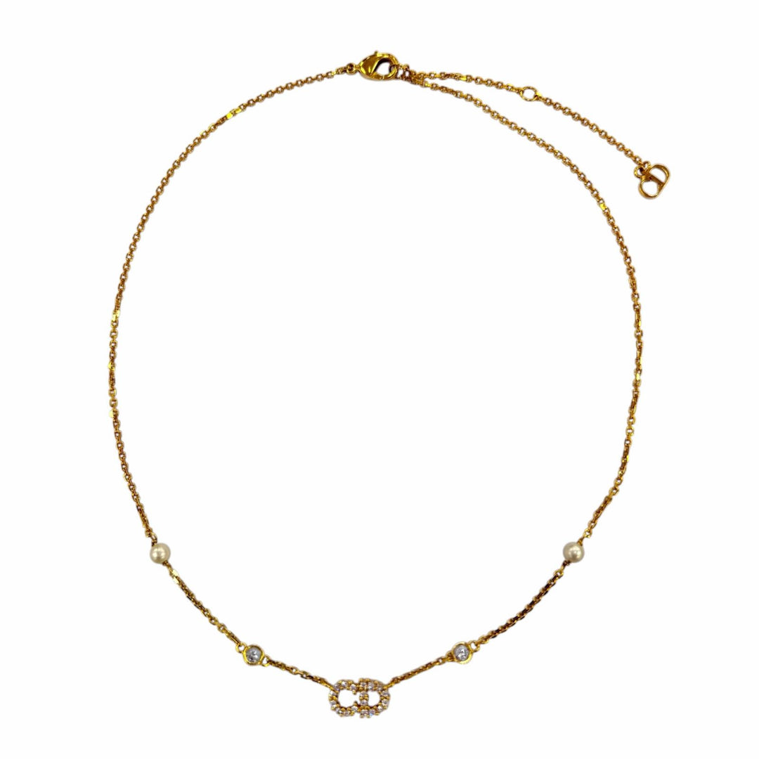 Great DIOR Necklace Clair D Lune Necklace Eco Pearl Rhinestones gold N1033CDLCY