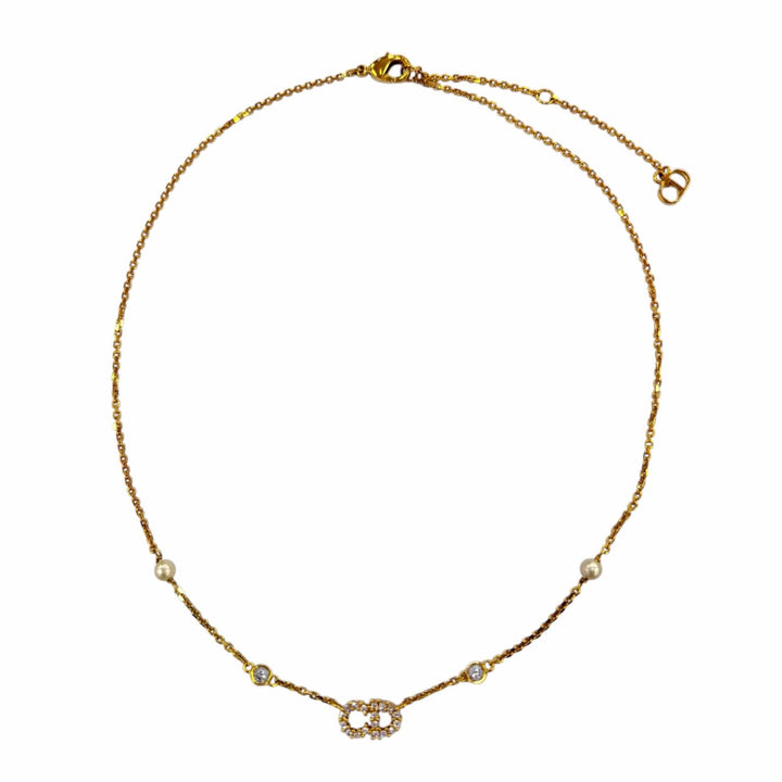 Great DIOR Necklace Clair D Lune Necklace Eco Pearl Rhinestones gold N1033CDLCY