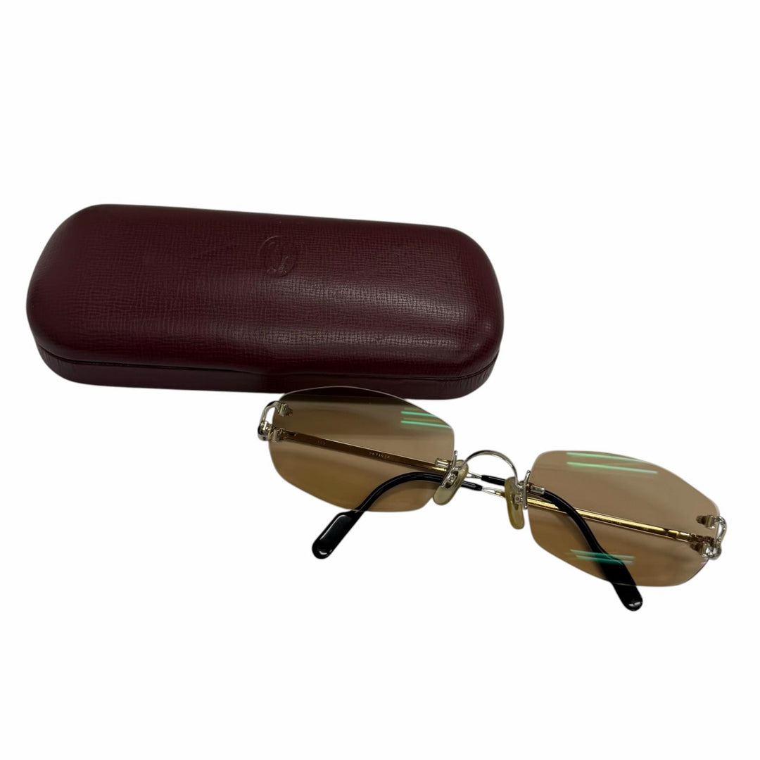 Very Good Cartier sunglasses 2C Decor Rimless Two-Point Silver